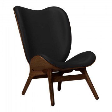 A Conversation Piece Tall Hope Leather Armchair 5872C5577-12 73x93x106cm Dark Oak Black