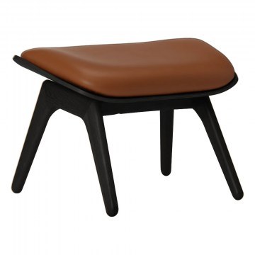 Stool The Reader Ottoman Hope Leather 5116NC5583-10N 60x46x42cm Black Oak Cognac