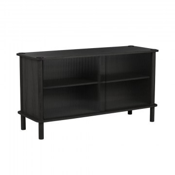 Sideboard Italic Glass Doors 5124-2C5523-2 135x48x73.4cm Black Oak Natural