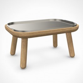 Τραπεζάκι Χαμηλό Paff 5610C5610-1C5618 50x35x27cm Oak Brushed Steel Umage STEEL