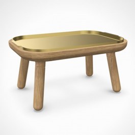 Τραπεζάκι Χαμηλό Paff 5610C5610-1C5619 50x35x27cm Oak Plated Brass Umage BRASS