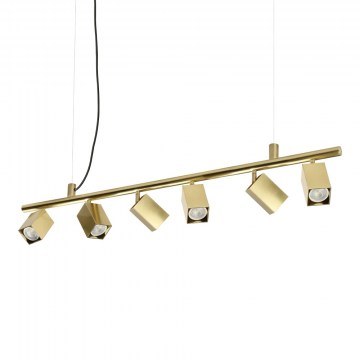 Φωτιστικό Οροφής Κρεμαστό Dynamite Square 371429 GU10 6x28W 115,5x220cm Brass Ideal Lux
