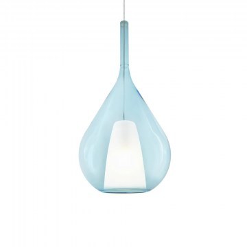 Pendant Light Kalique-3 359816 E27 28x262,5cm Light Blue Ideal Lux