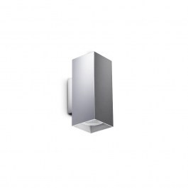 Φωτιστικό Τοίχου Look Square 370255 GU10 2x28W 6x15cm Chrome Ideal Lux CHROME