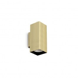 Φωτιστικό Τοίχου Look Square 370293 GU10 2x28W 6x15cm Brass Ideal Lux BRASS
