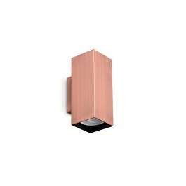 Φωτιστικό Τοίχου Look Square 370354 GU10 2x28W 6x15cm Copper Ideal Lux COPPER