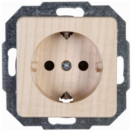Single Power Socket HK02 914839002 16A 250V Maple Natural Kopp NATURAL