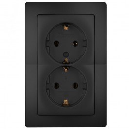 Πρίζα Ρεύματος Διπλή HK05 941150004 16A 250V Black Kopp BLACK