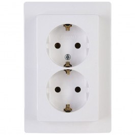 Πρίζα Ρεύματος Διπλή HK05 941102063 16A 250V White Kopp WHITE