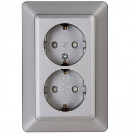 Πρίζα Ρεύματος Διπλή HK02 927720003 16A 250V Steel Kopp STEEL