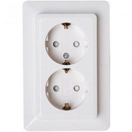 Πρίζα Ρεύματος Διπλή HK02 927713009 16A 250V White Kopp WHITE