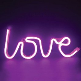 Φωτιστικό Επιτραπέζιο Με Μπαταρία Love 118 Neon X041187322 Led Usb 35,5X2X13cm Pink Aca PINK