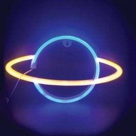 Table Lamp With Battery Planet 116 Neon X041166319 Led Usb 17,5X2X30cm Gold-Blue Aca GOLD-BLUE