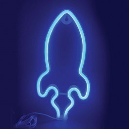 Table Lamp With Battery Missile 87 Neon X04876320 Led Usb 13,5X2X27cm Blue Aca BLUE