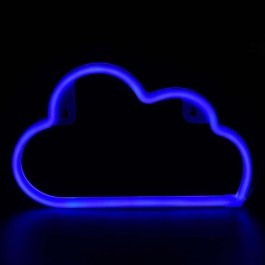 Table Lamp With Battery Cloud 48 Neon F04006316 Led Usb 29,5X2X18,5cm Blue Aca BLUE