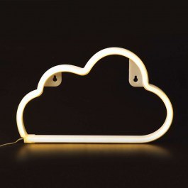 Table Lamp With Battery Cloud 48 Neon X04481316 Led Usb 29,5X2X18,5cm White Aca WHITE