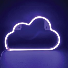 Table Lamp With Battery Cloud 48 Neon X04488316 Led Usb 29,5X2X18,5cm Purple Aca PURPLE