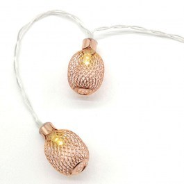 Χριστουγεννιάτικα Λαμπάκια Σειρά Metal Pineapple FMCPEAR10WW2AT Με Μπαταρία Bronze Aca BRONZE