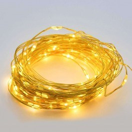 Χριστουγεννιάτικα Λαμπάκια Σειρά 200 Led X01200132 20m+3m Με 8 Προγράμματα 6W White-Gold Aca WHITE-GOLD