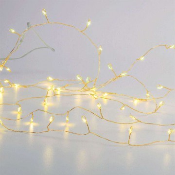 Christmas Lights Series 50 Led X01501317 2,5m+30cm With Battery 3W White-Gold Aca