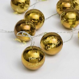 Christmas Lights Series 10 Led Balls XPGBALL10WW2A 135+30cm 0,45W With Battery Gold Aca GOLD