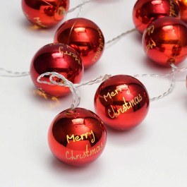 Christmas Lights Series Balls 10 Led X061011201 135+30cm 0,45W With Battery Red Aca RED