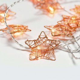 Χριστουγεννιάτικα Λαμπάκια Σειρά Metal Stars 10 Led X061011231 135+30cm 0,45W Με Μπαταρία Bronze Aca BRONZE