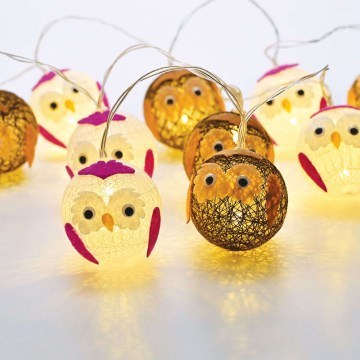 Christmas Lights Series Ball Owl 10 Led X061011246 135+30cm 0,45W With Battery Multi Aca