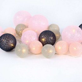 Christmas Lights Series Woven Ball Fairy 20 Led X07201160 285+30cm 0,4W With Battery Multi-Pink Aca MULTI-PINK