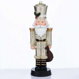 Καρυοθραύστης Στρατιώτης Με Γκι X1535108 11x10x35cm Champagne Aca CHAMPAGNE