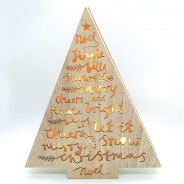 Christmas Table Decorative Tree Led X061011213 34,5x5x40cm With Batteries Beige Aca