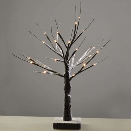 Christmas Table Decorative Snow Tree Led XTREBWW452A 45cm With Batteries Black Aca BLACK