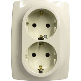 Πρίζα Ρεύματος Ασφαλείας Διπλή Χωνευτή Prime 1000116202 2x2P+E 16A 250VAC Ivory Aca IVORY