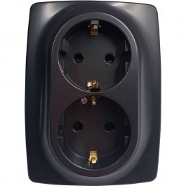 Πρίζα Ρεύματος Ασφαλείας Διπλή Χωνευτή Prime 1000116205 2x2P+E 16A 250VAC Anthracite Aca ANTHRACITE