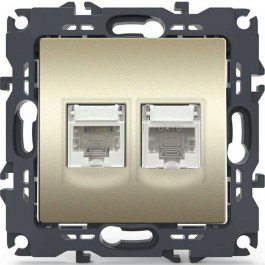 Πρίζα Δικτύου & Τηλεφώνου Χωνευτή Prime 1000113404 1xRJ11 CAT3/1xRJ45 CAT6 UTP Champagne Aca CHAMPAGNE