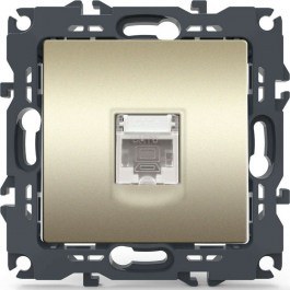 Πρίζα Δικτύου Χωνευτή Prime 1000113204 1xRJ45 CAT6 UTP Champagne Aca CHAMPAGNE
