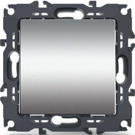 Wall Switch Push Button Simple Recessed Prime 1000112303 10A 250VAC Aluminium Aca ALUMINIUM