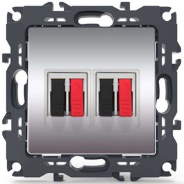 Πρίζα Ηχείων Διπλή Χωνευτή Prime 1000113603 36-230VAC Aluminium Aca ALUMINIUM