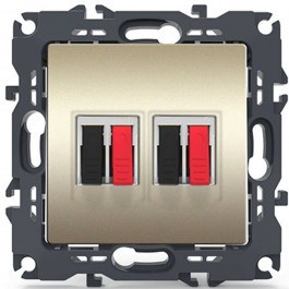 Πρίζα Ηχείων Διπλή Χωνευτή Prime 1000113604 36-230VAC Champagne Aca CHAMPAGNE