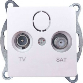 TV Antenna Socket & SAT Terminal Recessed Prime 1000114201 White Aca WHITE