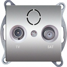 TV Antenna Socket & SAT Terminal Recessed Prime 1000114203 Aluminium Aca ALUMINIUM