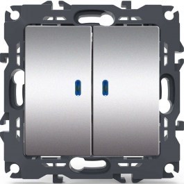 Wall Switch For Lighting Control Recessed With Led (On-Off) Prime 1000111203 10AX 250VAC Aluminium Aca ALUMINIUM