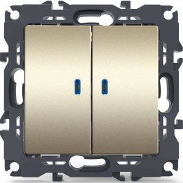 Wall Switch For Lighting Control Recessed With Led (On-Off) Prime 1000111204 10AX 250VAC Champagne Aca CHAMPAGNE