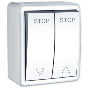 Push Button Wall Switch Roller Shutter External Murata 1000222201 10A 250VAC White Aca