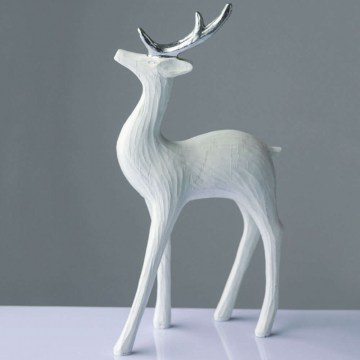 Decorative Figure Deer X1574716 16x7x31cm White-Silver Aca