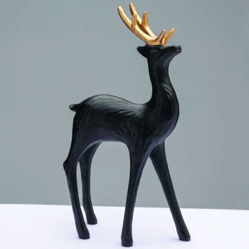 Decorative Figure Deer X1573616 16x7x31cm Black-Gold Aca