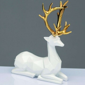 Decorative Deer X1584614 16x8x20cm White-Gold Aca