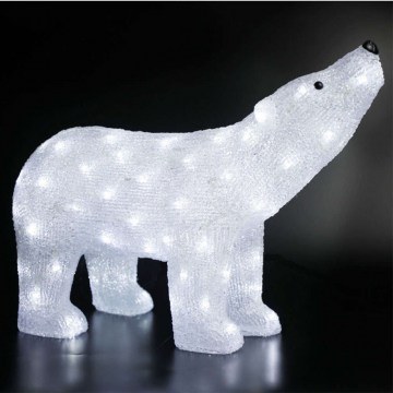 Christmas Decorative Figure Head Up Bear With Led Light X081202229 55x17,5x37,5cm White Aca