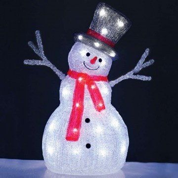 Decorative Figure With Led Light Snowman X085402539 31x22x45cm Multi Aca
