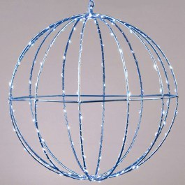 Christmas Ball Silver Ball With Led Light X069664226 D20cm Clear-Blue Aca CLEAR-BLUE